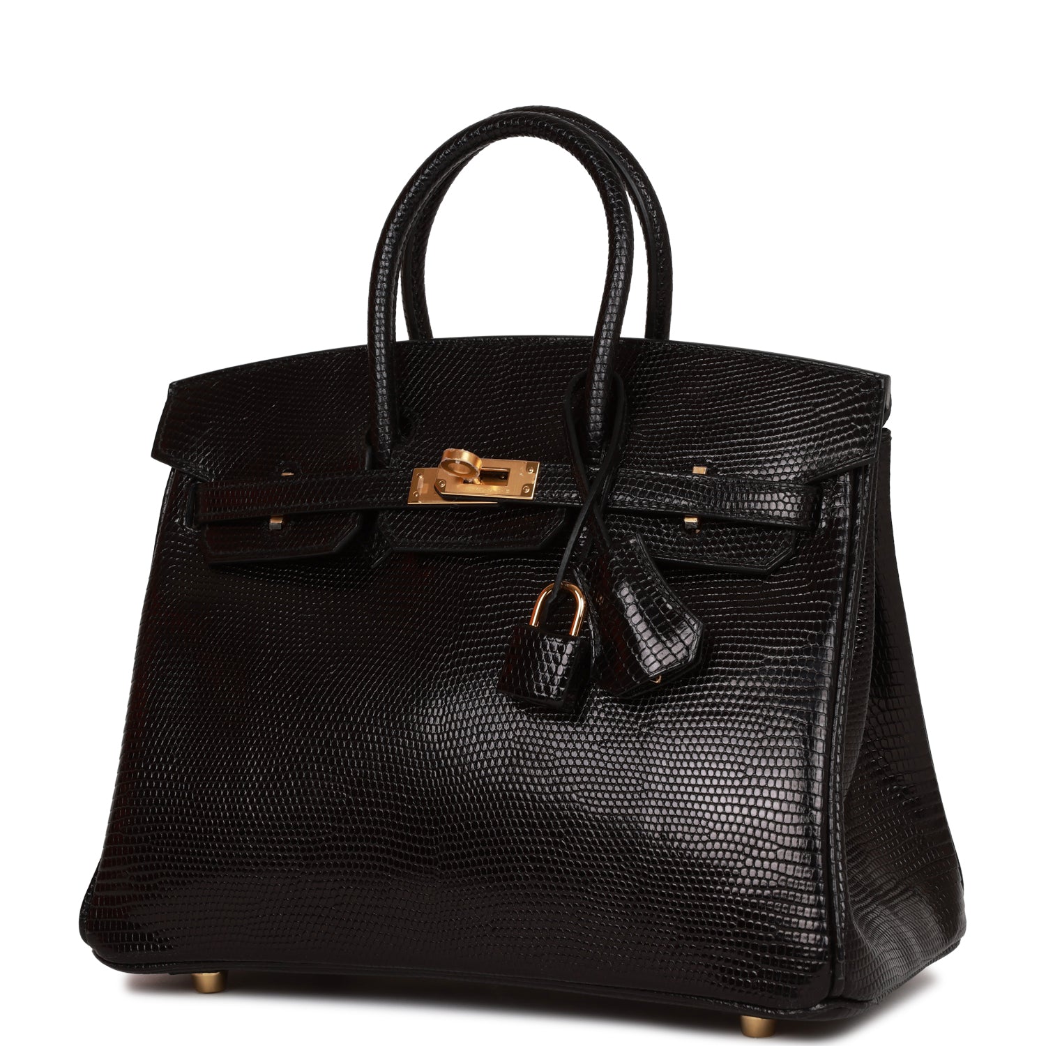 Hermes Birkin 25 Black Lizard Gold Hardware – Madison Avenue Couture