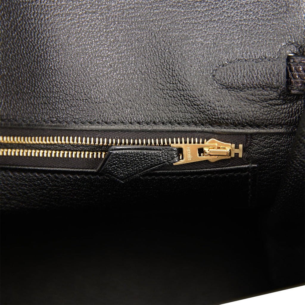 Hermès Birkin 25 Black Nilo Lizard Gold Hardware – ZAK BAGS