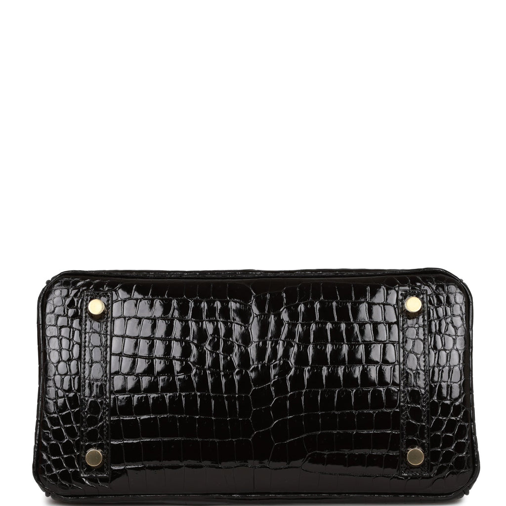 Hermes Noir Black Matte Crocodile Palladium Birkin 25 Handbag Bag – MAISON  de LUXE