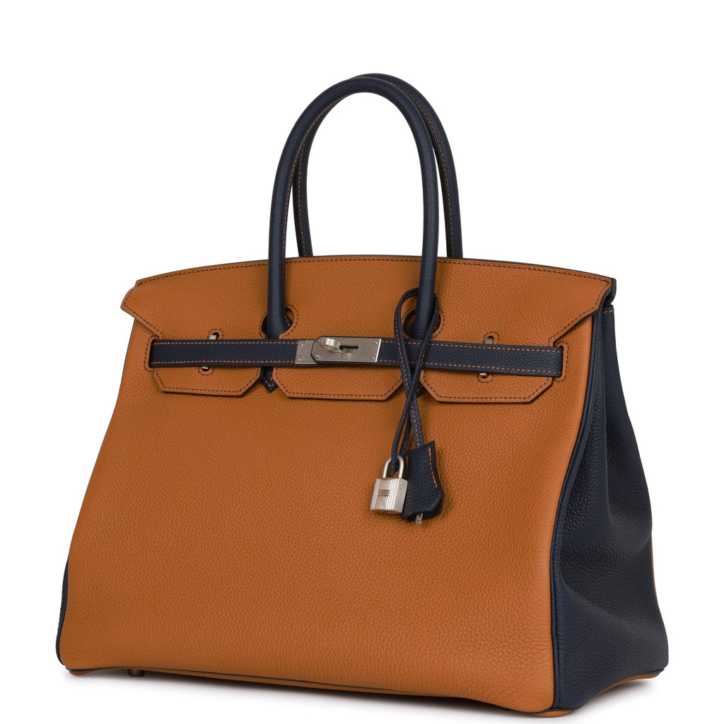 Hermès Horseshoe Stamp (HSS) Bicolor Bleu Nuit and Vermillion Birkin 35cm  of Togo Leather with Gold Hardware, Handbags & Accessories Online, Ecommerce Retail