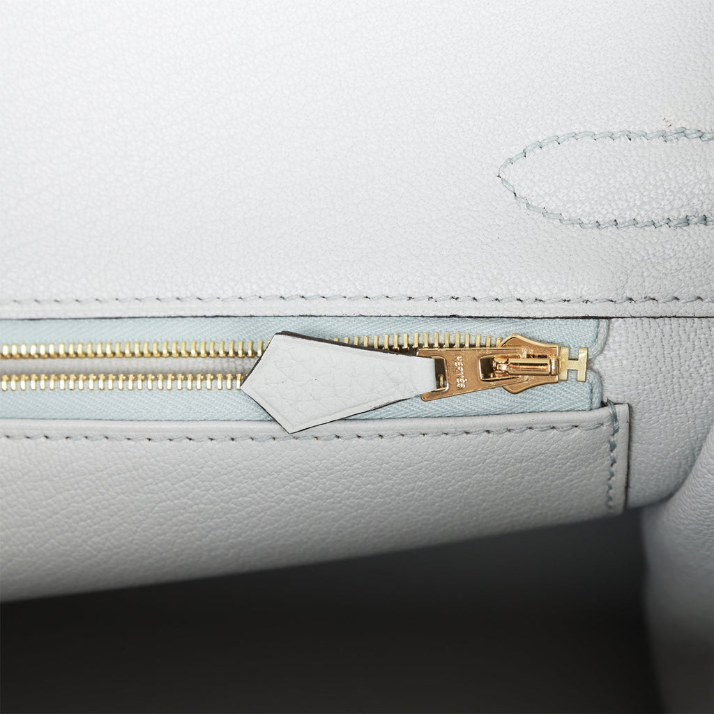 Hermès Birkin 30 Bleu Pale Clemence Leather Gold Hardware - Luxury Shopping