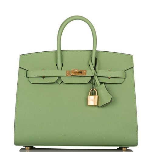 Hermes Birkin Sellier 25 Vert Criquet Epsom Gold Hardware
