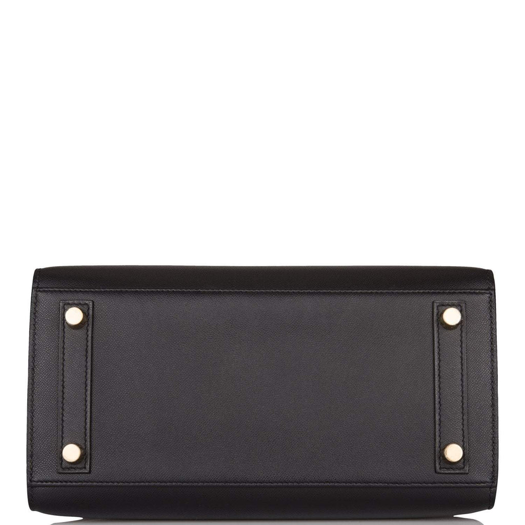 Hermes Kelly Sellier 25 Black Box Gold Hardware – Madison Avenue Couture