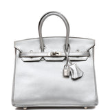 Hermes Birkin 30 Bag Silver Metallic Chevre Palladium Hardware Limited  Edition • MIGHTYCHIC • 