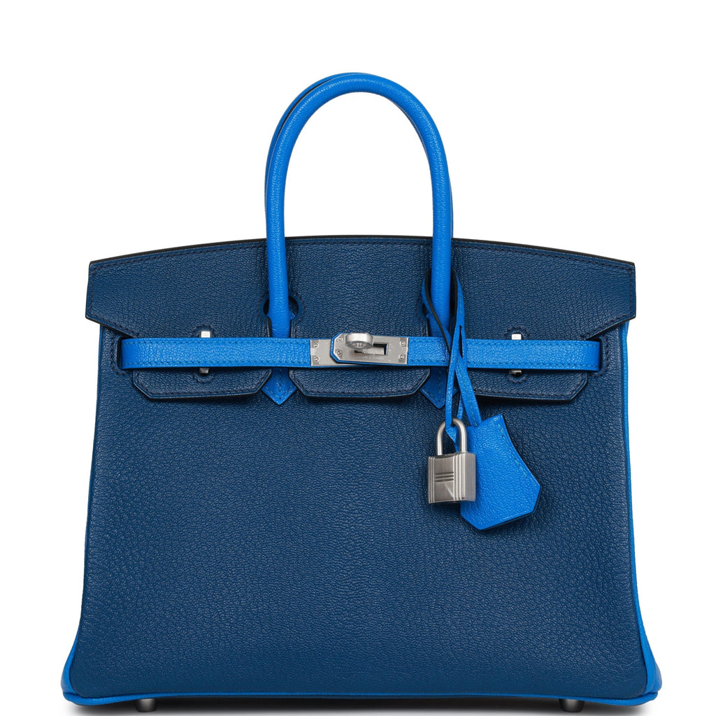 Hermes HSS Birkin 25 Bleu Hydra and Bleu Saphir Chevre Brushed Palladium  Hardware – Madison Avenue Couture