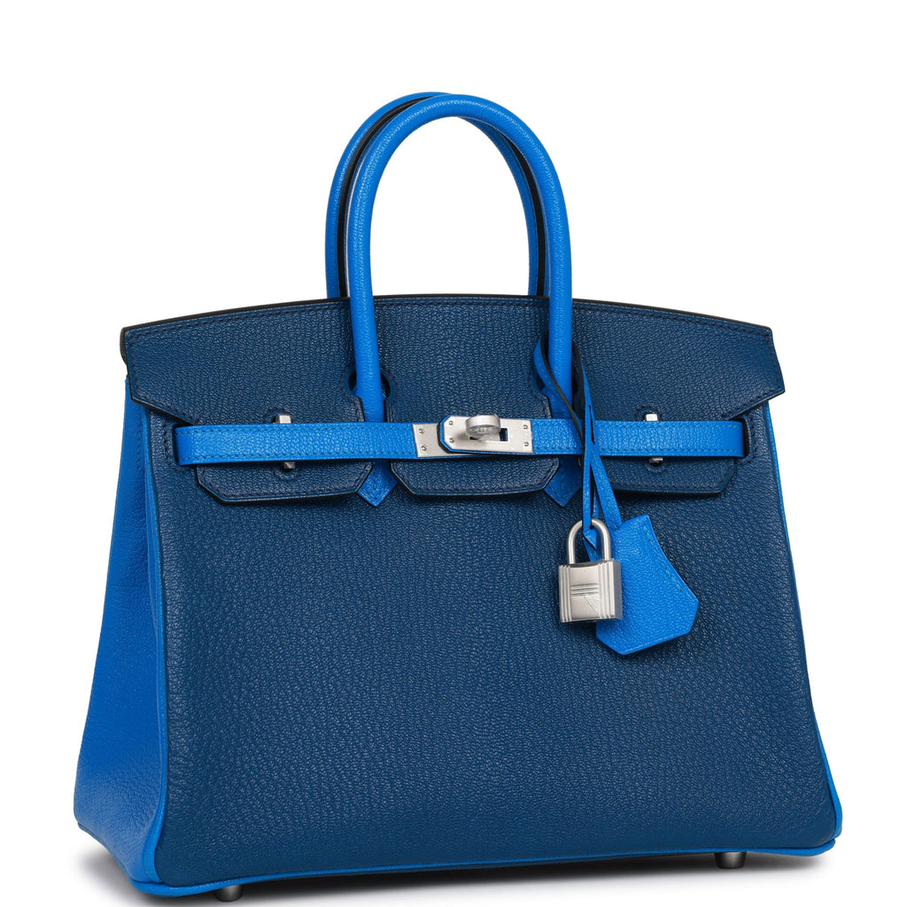 Hermes Kelly 25 Bleu du Nord Blue Togo Leather Shoulder Bag Palladium  Hardware