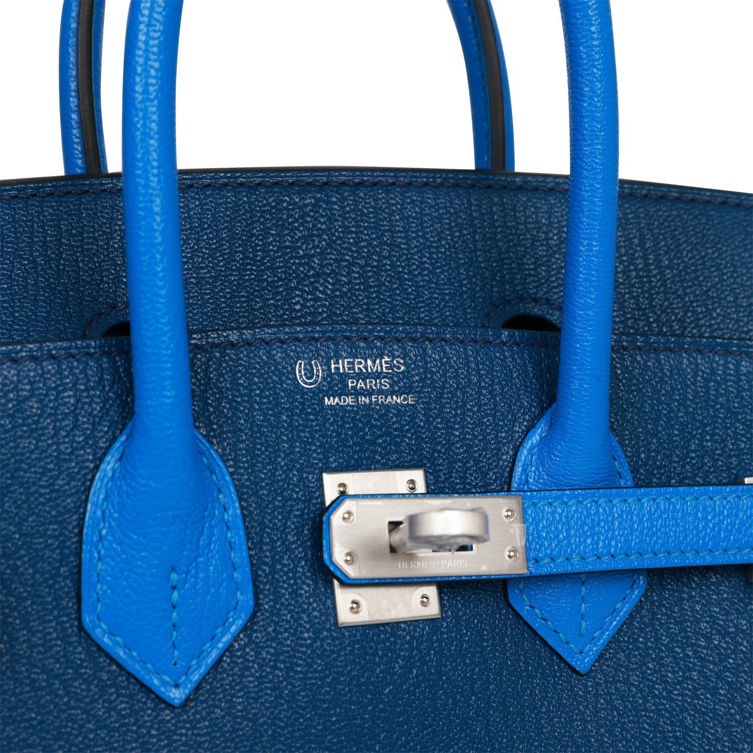 Hermes HSS Birkin 25 Bleu Hydra and Bleu Saphir Chevre Brushed ...