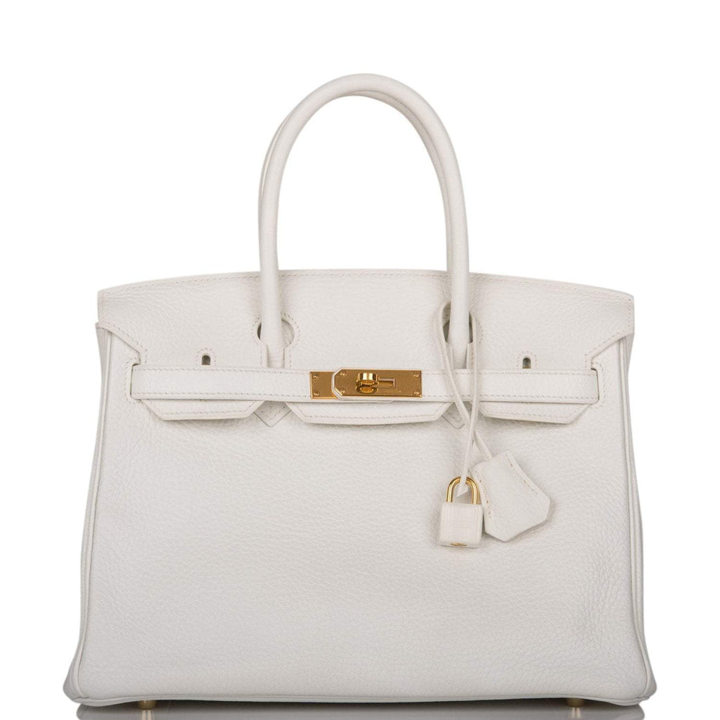 Hermes Birkin 30cm White Clemence with Gold