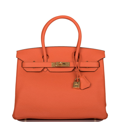 Hermes Birkin 30 Feu Clemence Gold Hardware