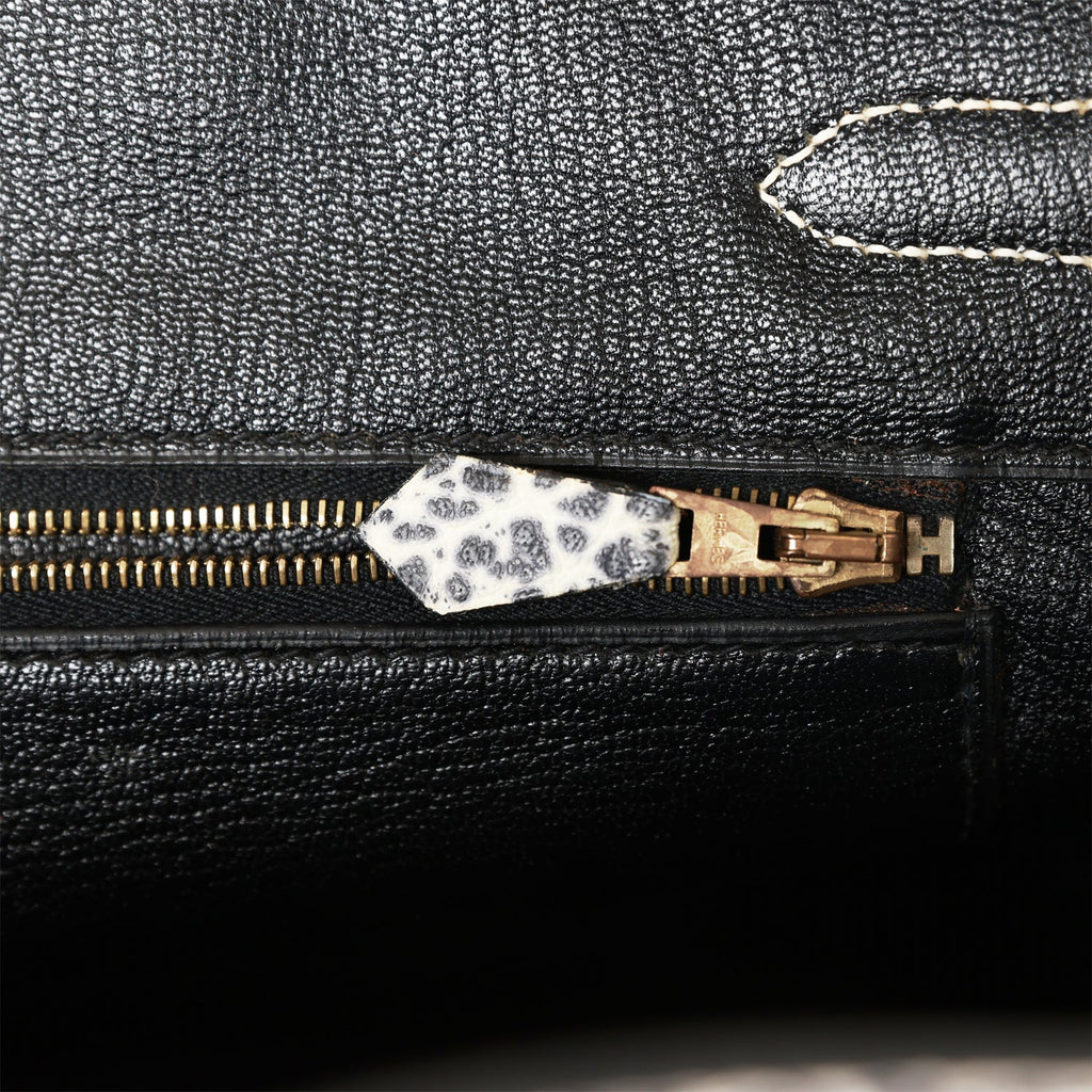 Hermès Birkin 35 Black & White Dalmatian Buffalo Gold Hardware