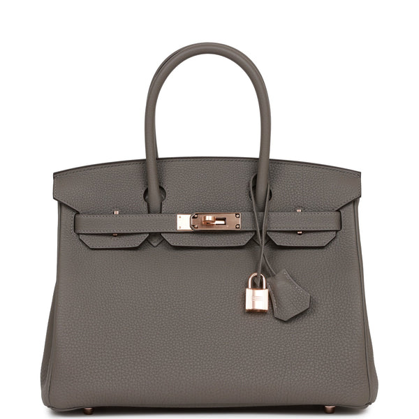 Hermes Birkin 30 Gris Meyer Togo Rose Gold Hardware – Madison Avenue ...