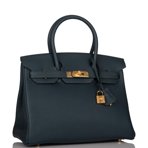 Hermes Birkin 30 Vert Cypress Clemence Gold Hardware