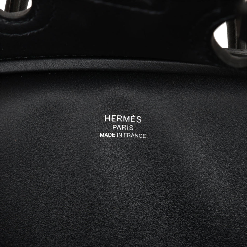 Hermès Birkin 25 Black côte à côte tuffetage and Swift Permabrass Hard