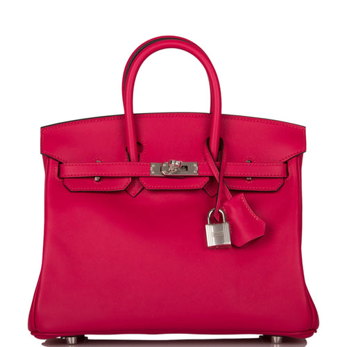 Hermes Birkin 25 Framboise Swift Palladium Hardware