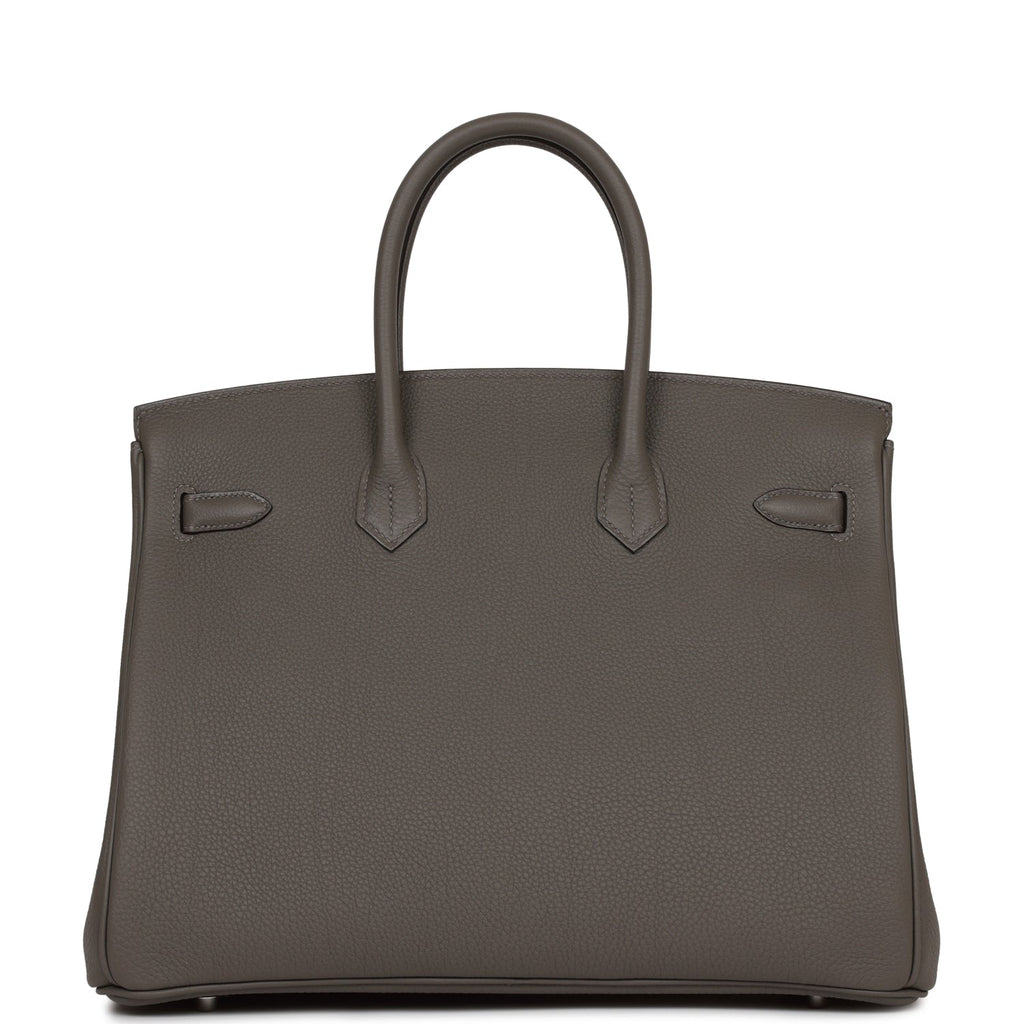 Hermes 35cm Sanguine Togo Leather Palladium Plated Birkin Bag