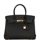 Hermes Birkin 30 Black Togo Gold Hardware