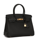 Hermes Birkin 30 Black Togo Gold Hardware