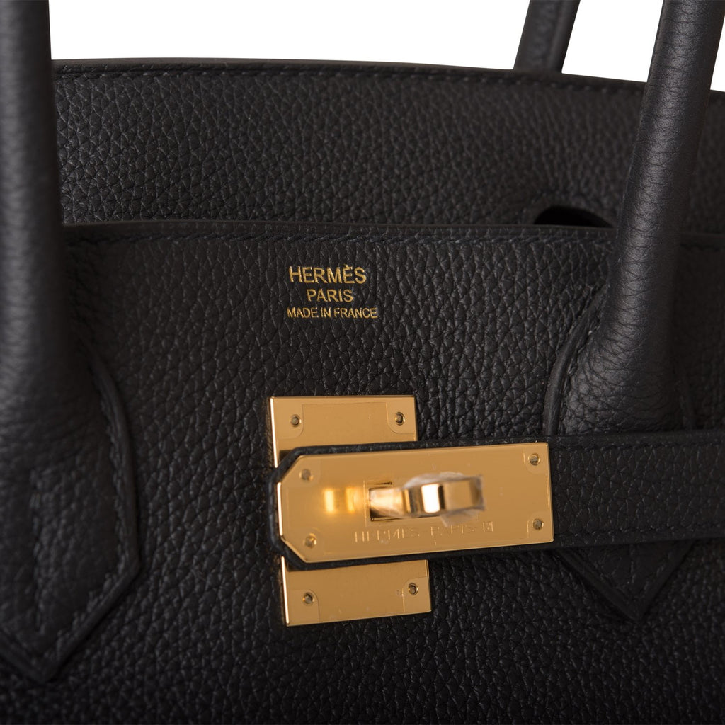 Hermes Birkin 30 Black Box Leather Gold Hardware – Khalibags