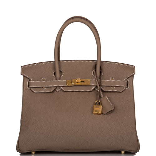 Hermes Etoupe Togo Birkin 30cm Gold Hardware