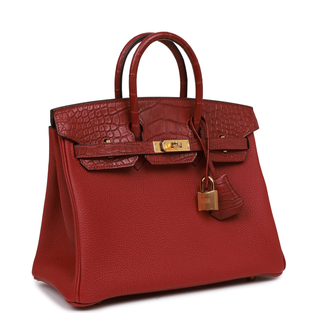Hermès Hermès Birkin 25 Togo Leather Handbag-Rouge Grenade