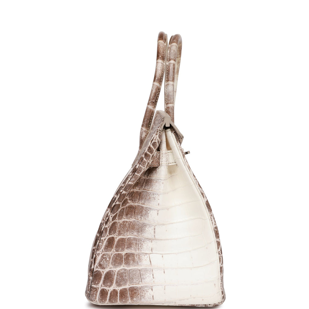 Hermes Birkin Handbag Himalaya Niloticus Crocodile with Palladium Hardware  30 For Sale at 1stDibs