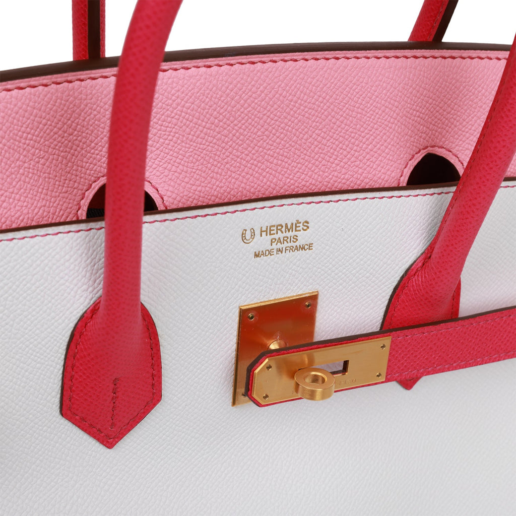 Hermes Birkin 35 HSS Bi-Color Bag Trench / Rose Jaipur Brushed Gold  Hardware • MIGHTYCHIC • 