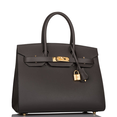 Hermes Birkin Sellier 30 Graphite Veau Madame Gold Hardware