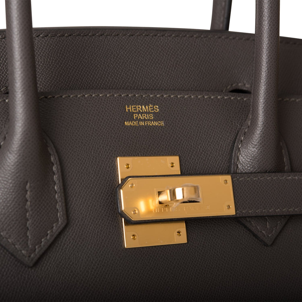 Hermes Birkin Sellier 30 Graphite Veau Madame Gold Hardware