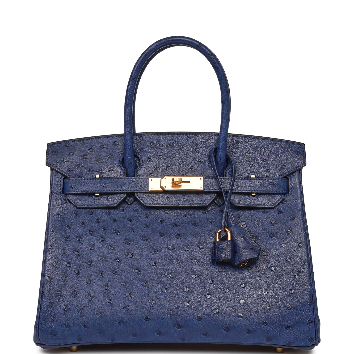 Hermes Birkin 30 Bleu Saphir Ostrich Gold Hardware – Madison Avenue Couture