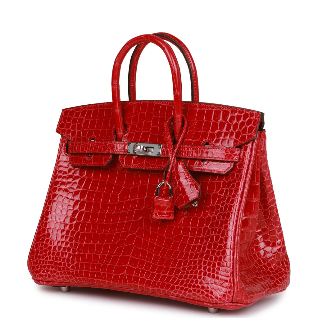 Hermes Birkin 35 Bag Braise Lipstick Red Porosus Crocodile with Gold  Hardware