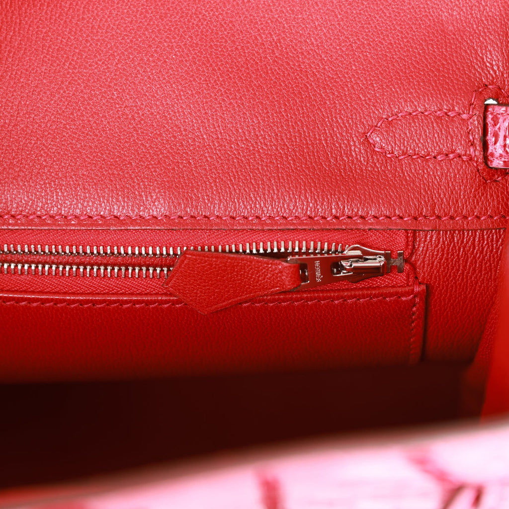 Hermes Braise Red Crocodile Birkin 25 Handbag - MAISON de LUXE
