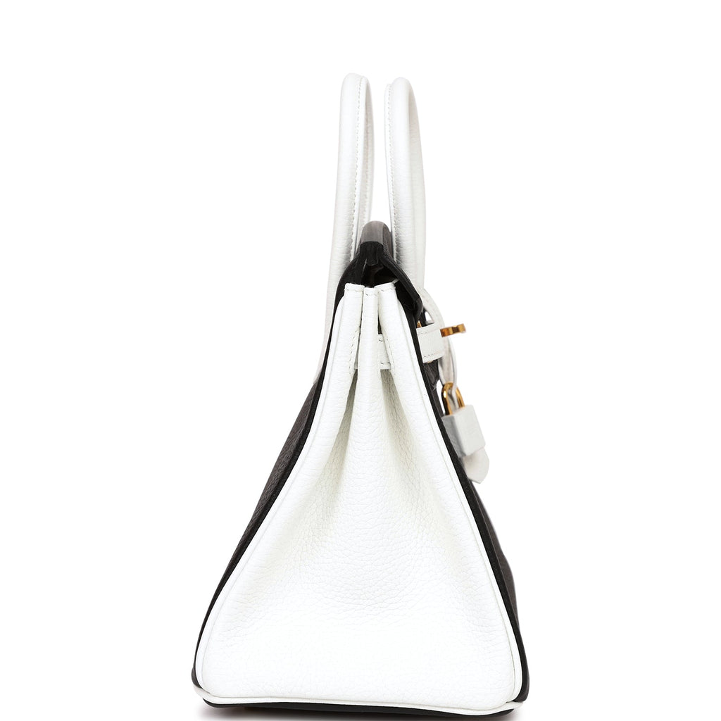 Hermès HSS Birkin 25 Black and White Togo with Palladium Hardware - 20
