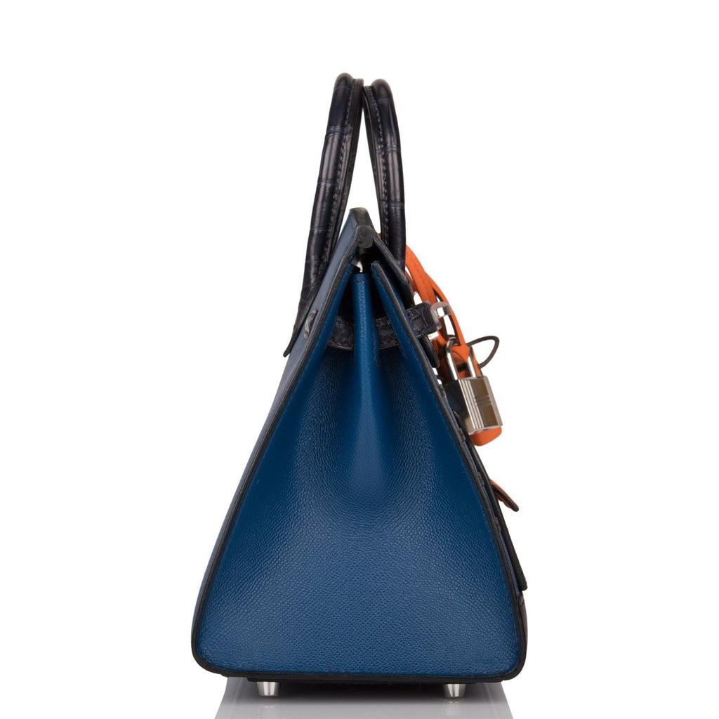 Hermès BIRKIN FAUBOURG 20 White Blue Orange Dark blue Leather