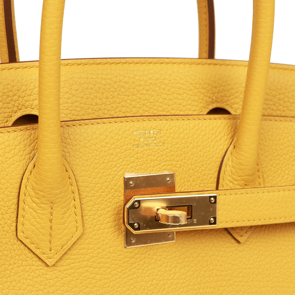 Hermes Birkin Bag 30cm Jaune Ambre (Amber) Togo Gold Hardware