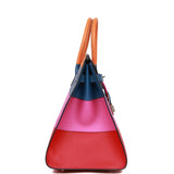 Hermes "Sunset" Birkin Sellier 35 Rainbow Epsom Palladium Hardware