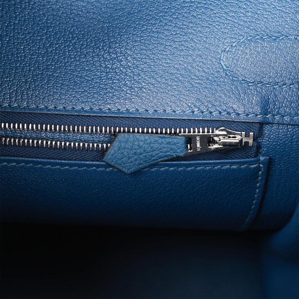Hermès Birkin 30 Gold/Bleu Tressage Swift Palladium Hardware PHW