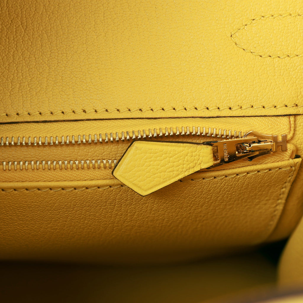 Hermes Birkin 30 Jaune de Naples Bag Novillo Leather Gold Hardware •  MIGHTYCHIC • 