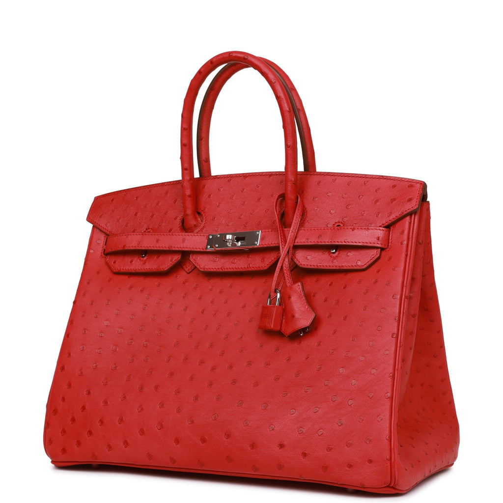 Sell Hermès Birkin 35 Rouge Vif Ostrich PHW - Red