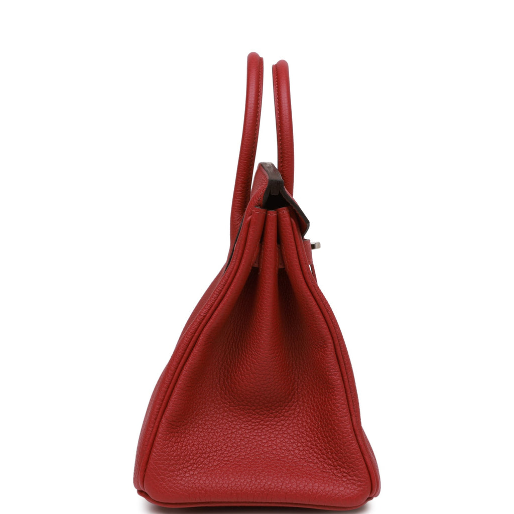 • MIGHTYCHIC • Hermes Birkin 25 Bag Exotic Jewel Red Rouge Grenat Togo  Palladium 
