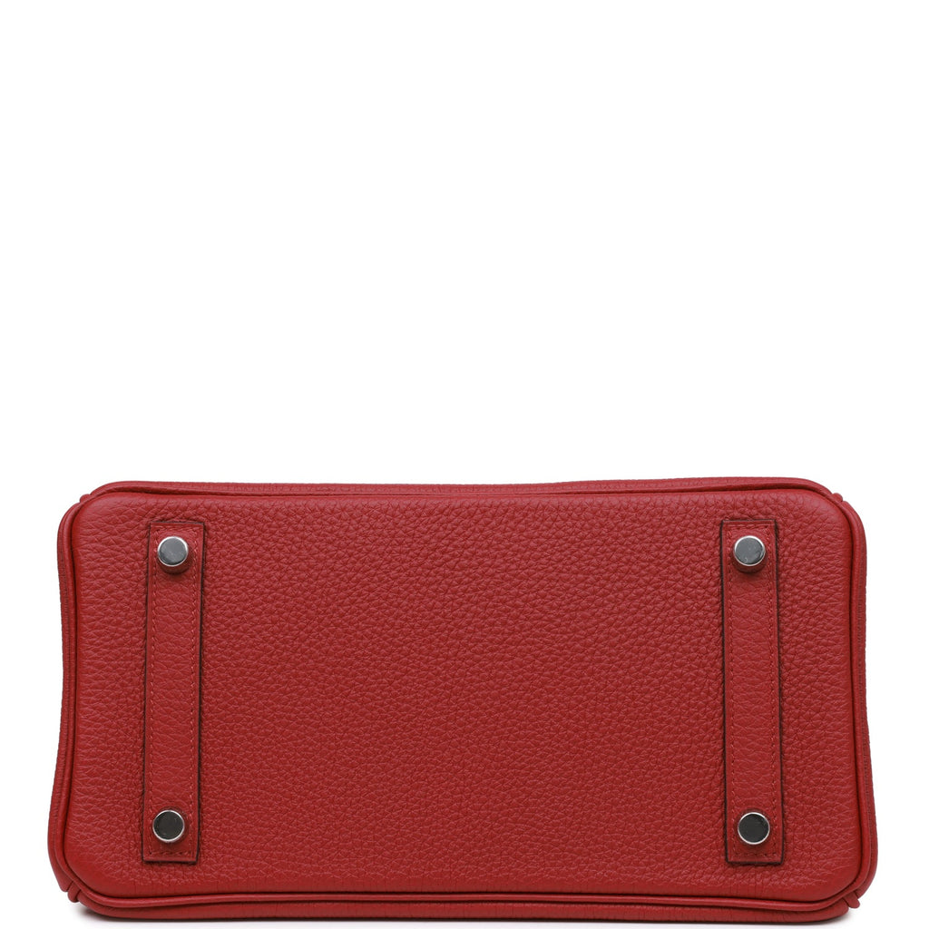 Hermès Rouge Grenat Clemence Leather Bolide 31 Palladium Hardware