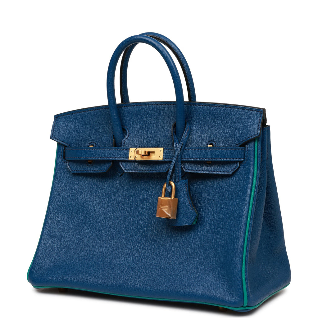 Pre-owned Hermes Special Order (HSS) Birkin 25 Bleu Saphir and Vert Ve –  Madison Avenue Couture