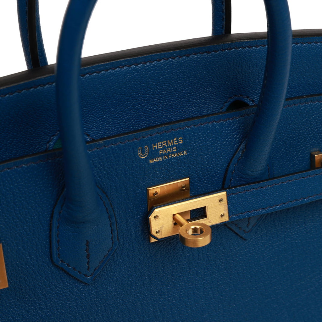 Pre-owned Hermes Special Order (HSS) Birkin 25 Bleu Saphir and Vert Ve –  Madison Avenue Couture