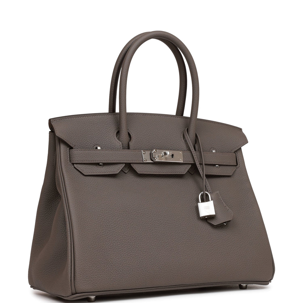 Hermes Birkin 30 Etain Togo Palladium Hardware #D - Vendome