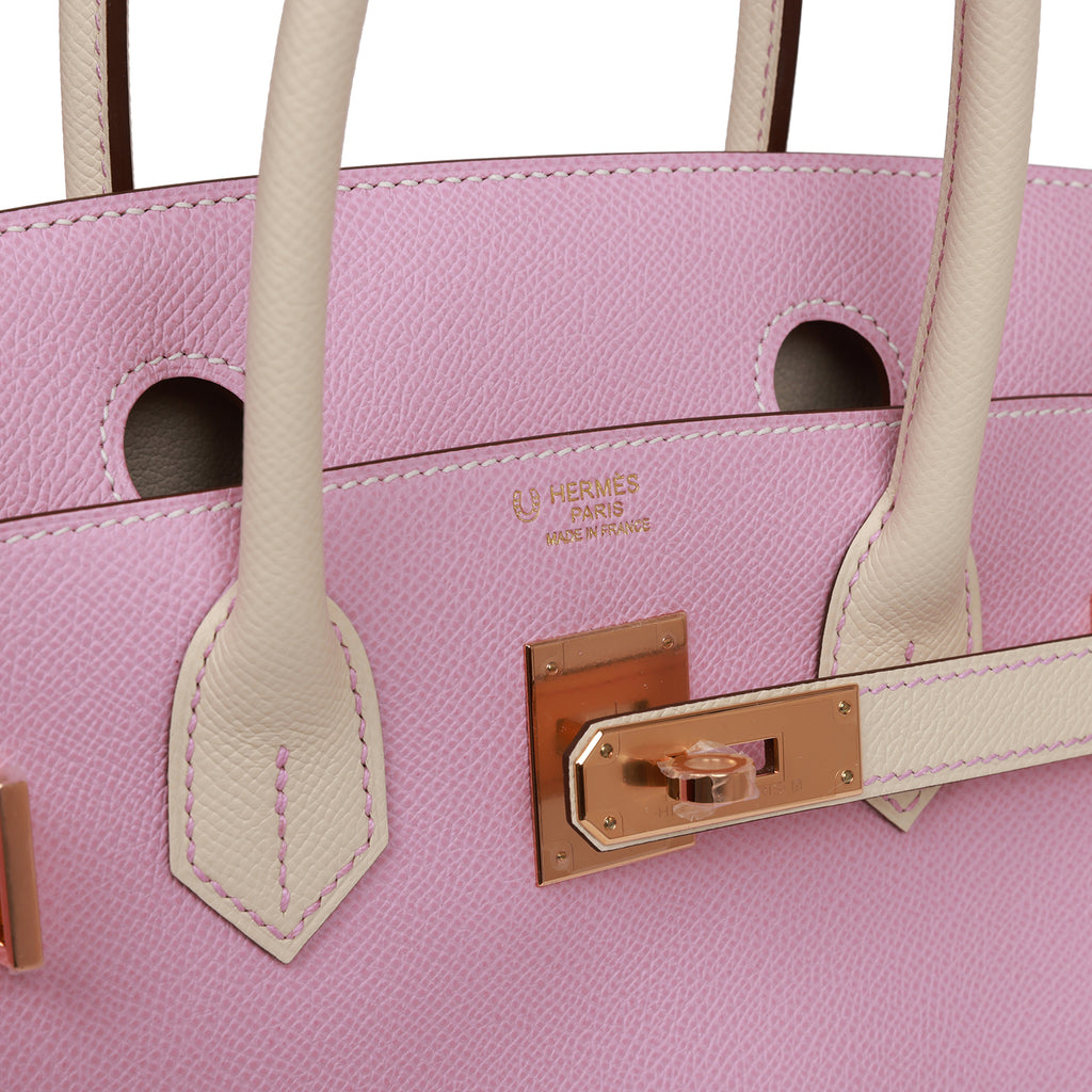 Hermes HSS Kelly 25 Craie and Mauve Sylvestre Epsom Gold Hardware – Madison  Avenue Couture