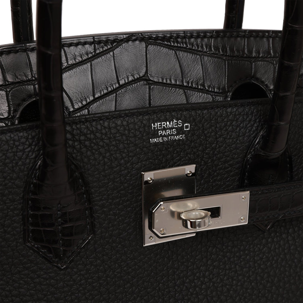 HERMES NEW Birkin 30 Touch Cognac Leather Crocodile Exotic Palladium Tote  Bag at 1stDibs