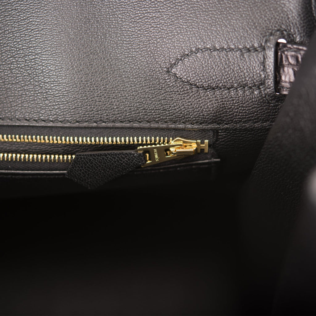 Hermès 30cm Birkin Black Matte Alligator Gold Hardware – Privé Porter