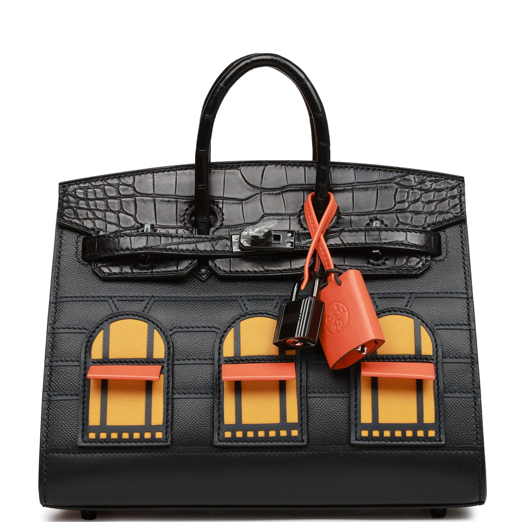Hermes Sac Faubourg Birkin 20 So Black Matte Alligator Black Hardware Black New or Never Worn Exotic