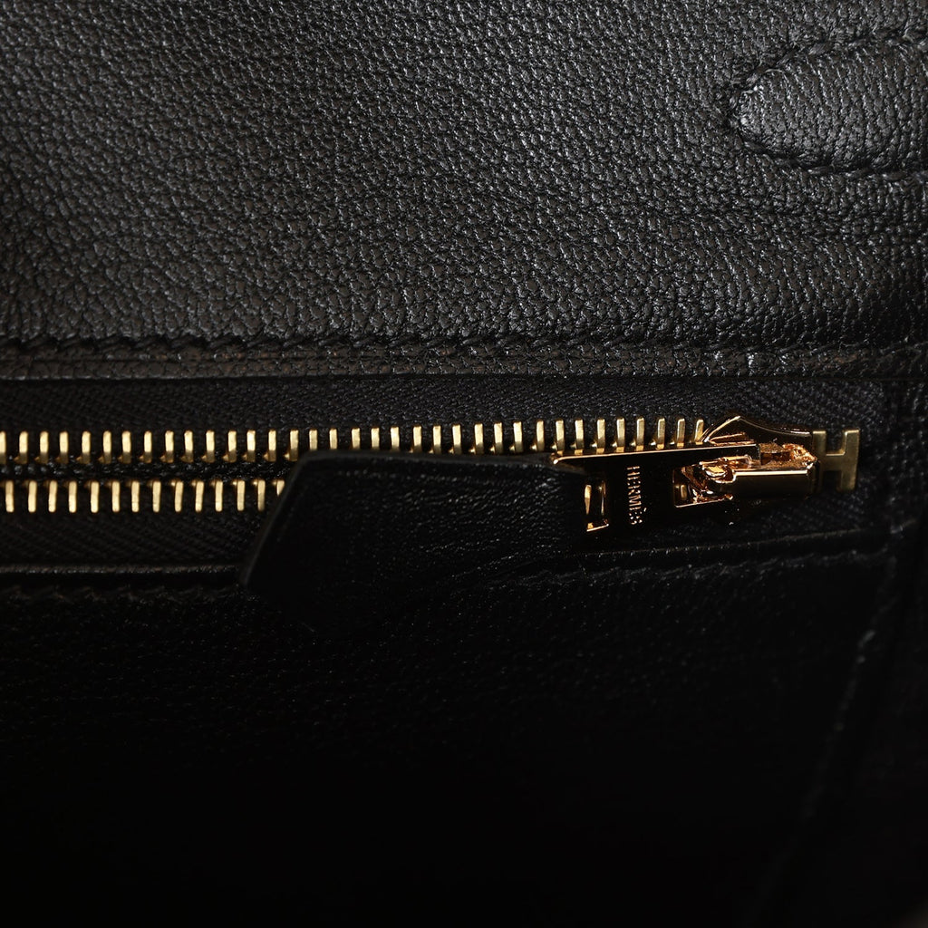 Hermes Birkin 25 Black Tadelakt Gold Hardware – Madison Avenue Couture