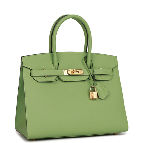 Hermes Birkin Sellier 30 Vert Criquet Epsom Gold Hardware
