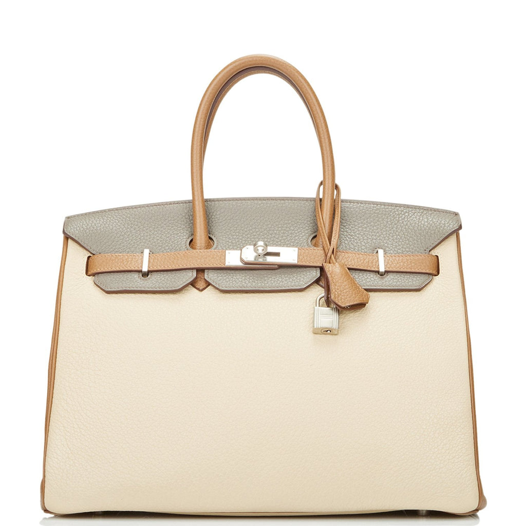 Hermes Birkin Bag, Etain, 35cm, Epsom with Gold - Bags of Luxury